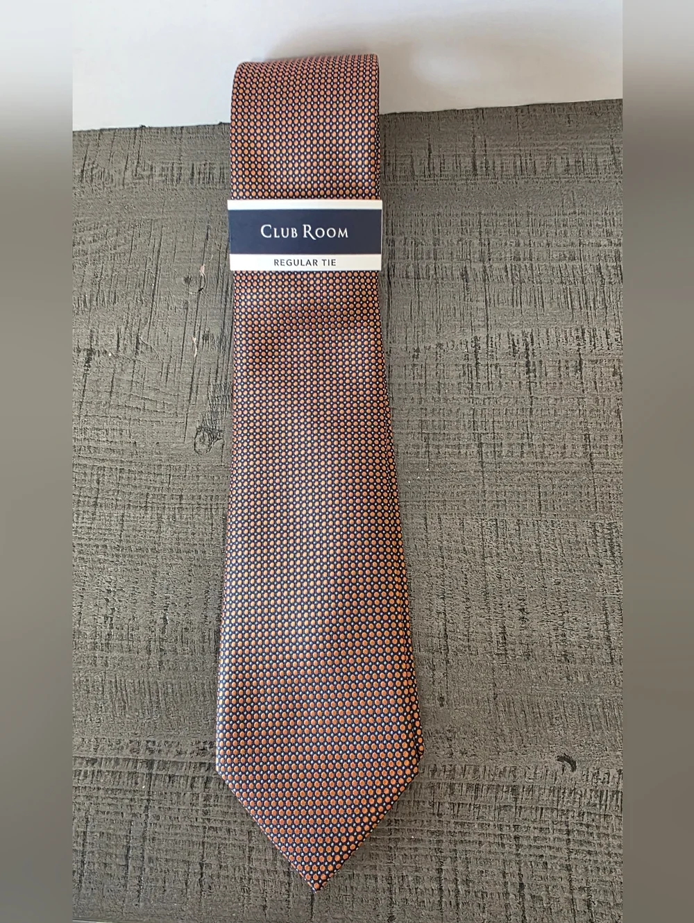 Club Room Men's Patterned Orange Necktie